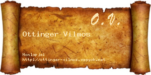 Ottinger Vilmos névjegykártya